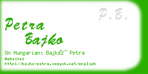 petra bajko business card